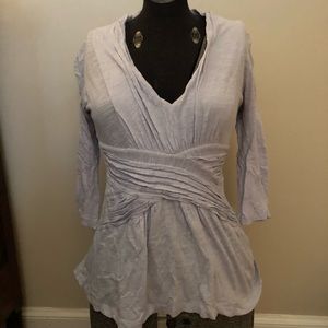 3/4 sleeved Anthropologie Deletta all-cotton shirt